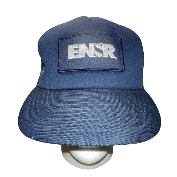 Vintage ENSR Hat Cap Snap Back Mens Adjustable Mesh Trucker Blue Cardinal - Picture 1 of 5